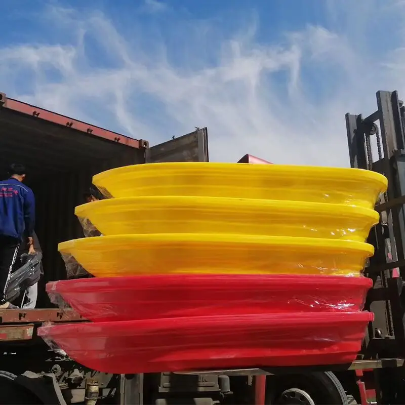 Cheap rigid Plastic Boats tank boat for cleaning red 9feet