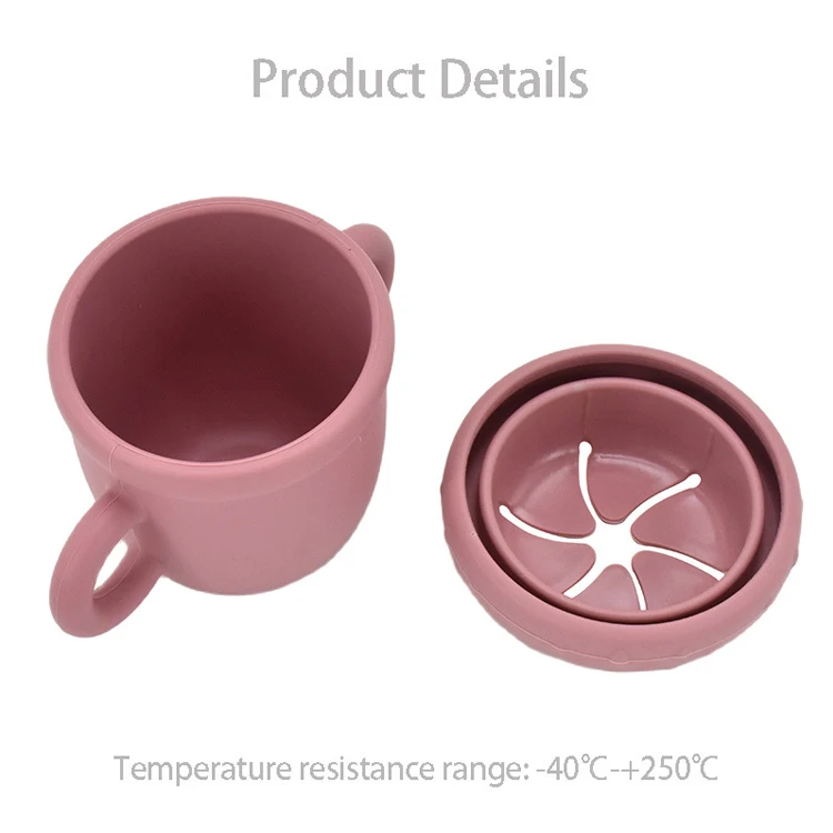 Food Grade Silicone Snack Cup For Kids No Spill Snack Cup Silicone Baby Snack Cup Kid