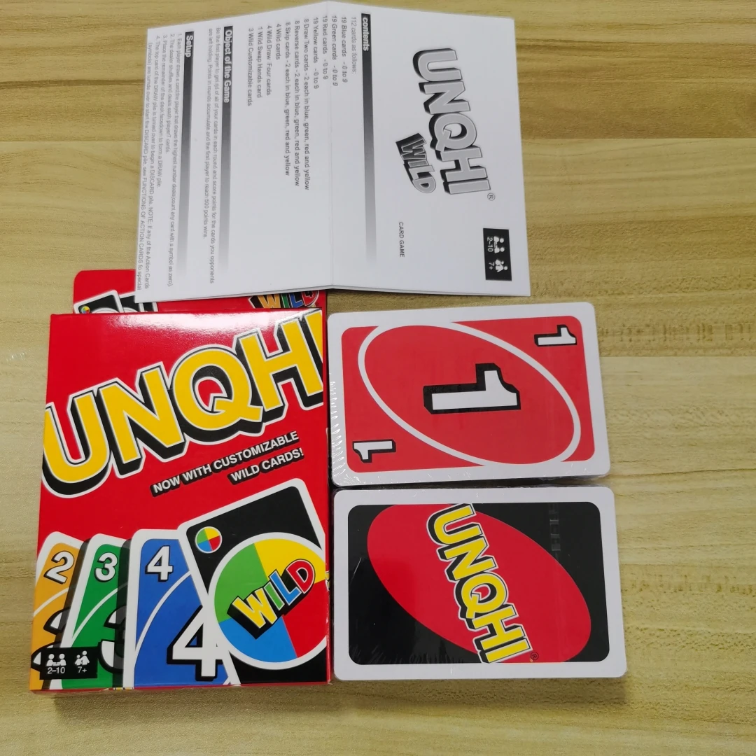 Hot Sale Thickened Paper UNQHI UNOS Card Game for Kids Playing Poker Toy No Mercy Classic Board Games For Family