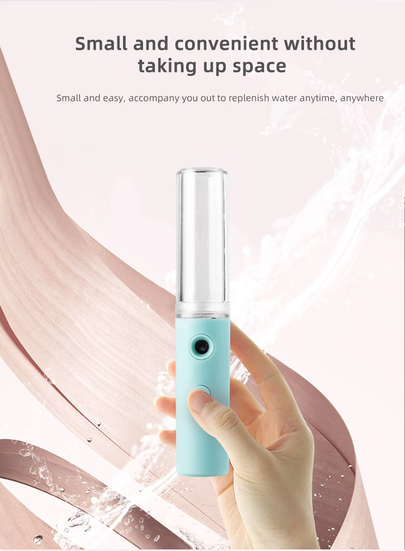  Portable Mini Mist Spray Facial Moisturizing Usb Rechargeable Beauty Instrument Face Humidifier Daily Cooling Water