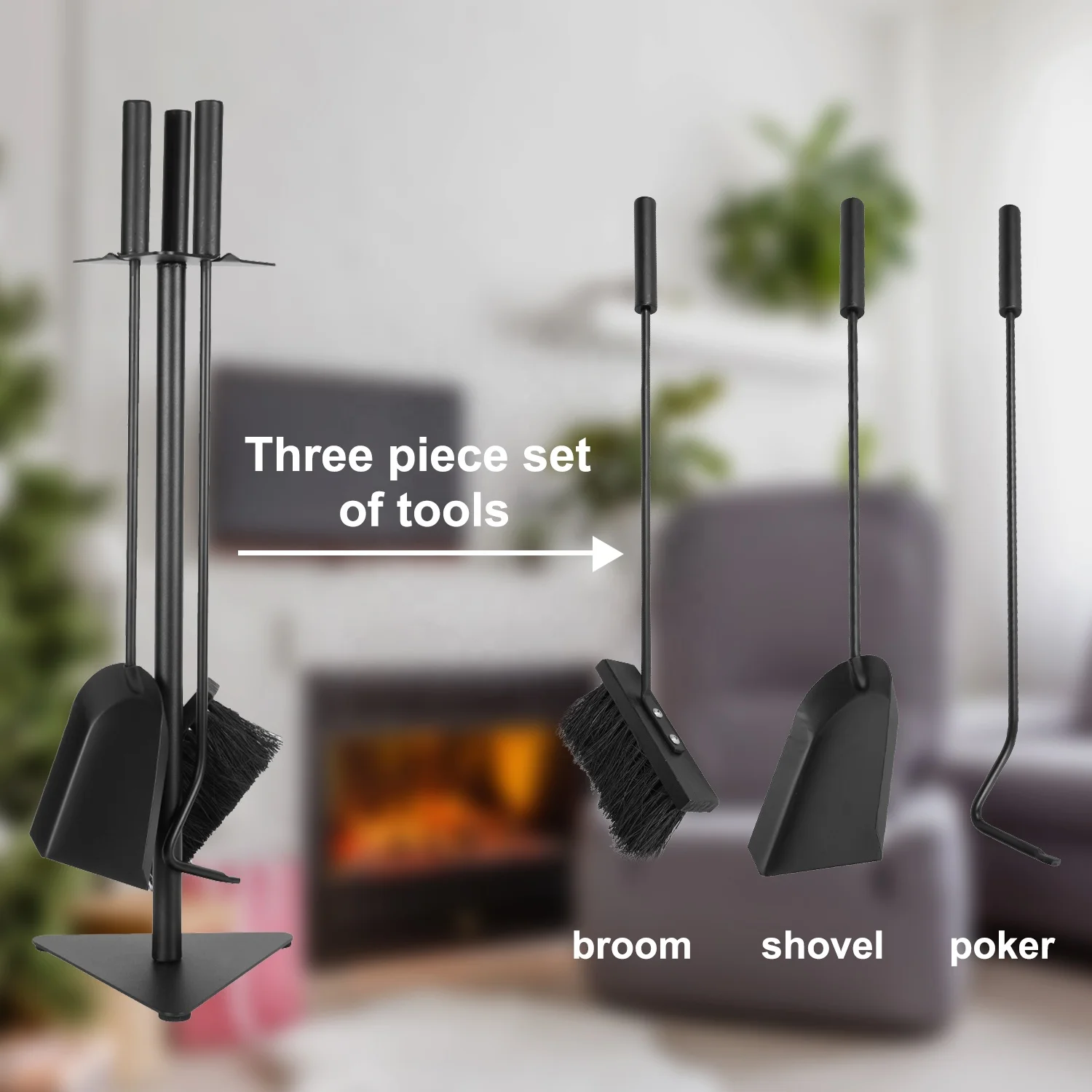 Wood Stove Indoor and Outdoor Heating Cast Iron Black Fireplace Tool Sets Household Accessories
