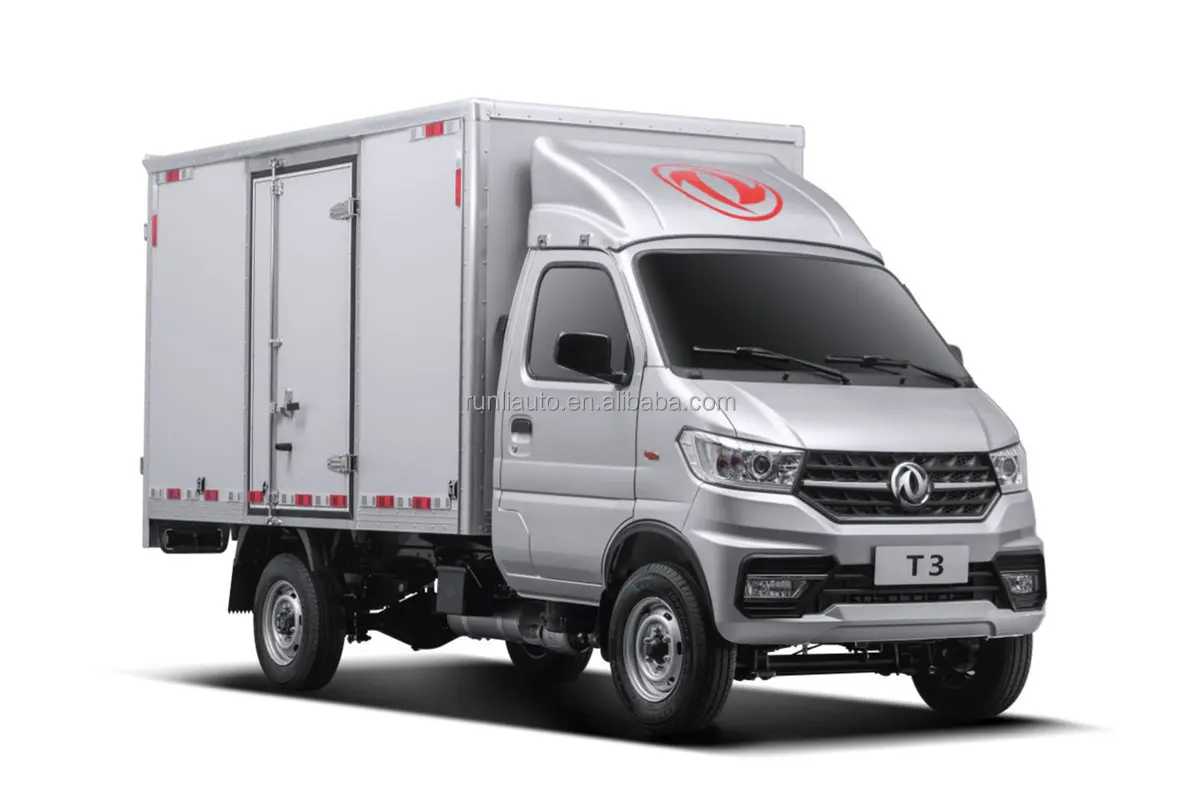 China Factory Supply  DFAC DongFeng TuYi  T3 Single Row 4X2  Petrol Small Mini Light Duty Box Cargo Truck Van Type Lorry Trucks