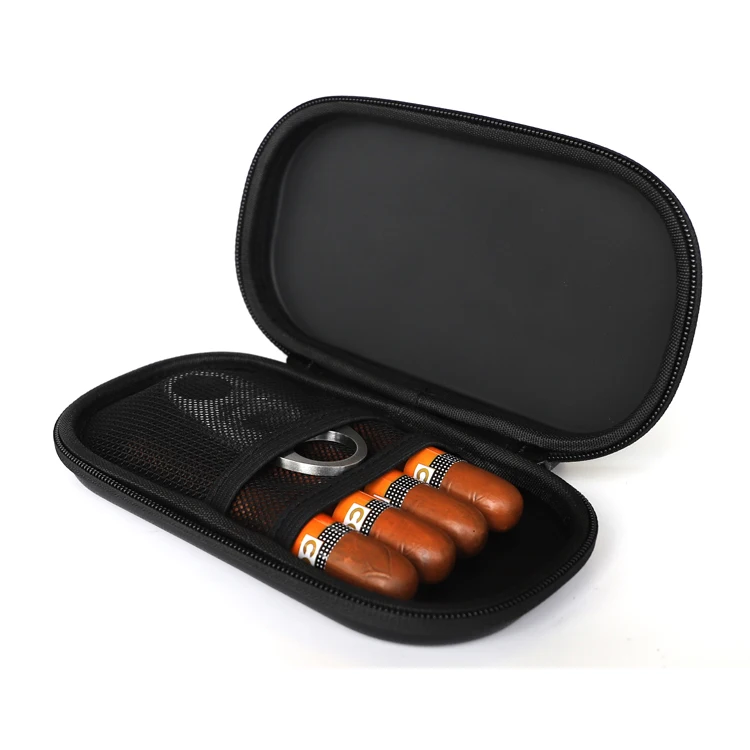 Custom Luxury Carbon EVA Carry Portable Waterproof Travel Leather Cigar Case