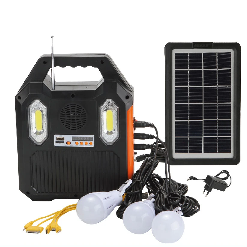 AT-9028B DAT  solar charging  lighting system kits   with MP3 and  radio function solar led lighting kits for africa market