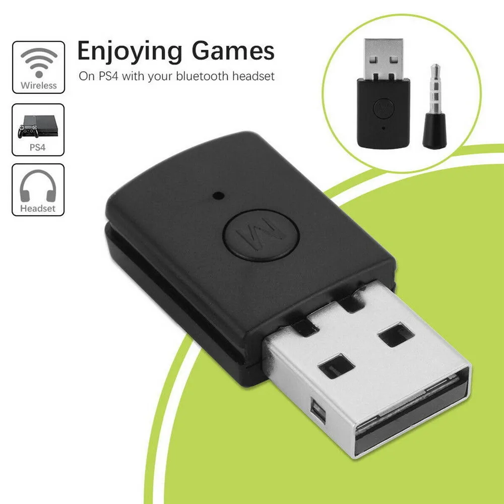 3.5mm Bluetooth V5.0 + EDR USB Bluetooth Dongle Latest Version USB Wireless Bluetooth Adapter for PS4 Headphone Microphone