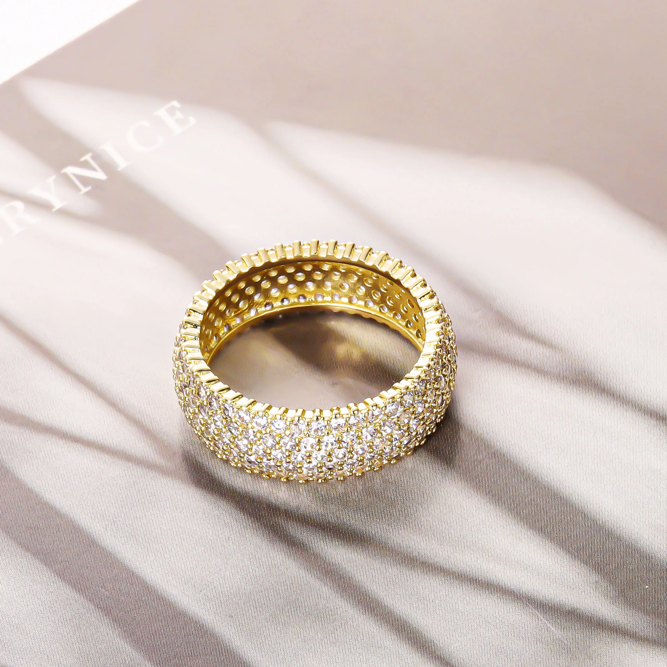 CM 14k Gold Jewelry Wholesale Arious New Styles 14k Gold Plated Zircon Rings Heart-shaped love Full Diamond Fashion Ring Woman