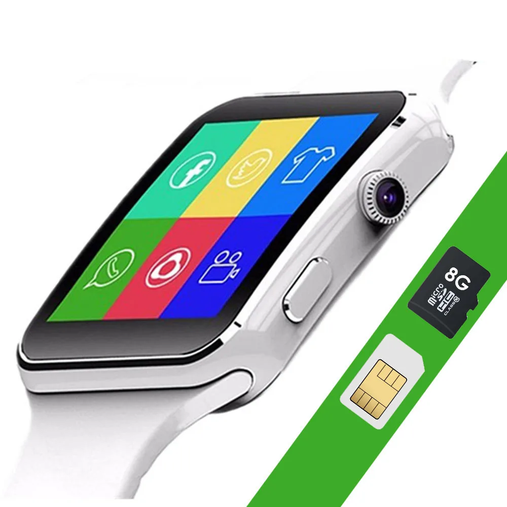 X6 Touch Screen Bluetooth Waterproof Smart Watch Phone Mate Camera Support SIM Card TF SmartWatch X6