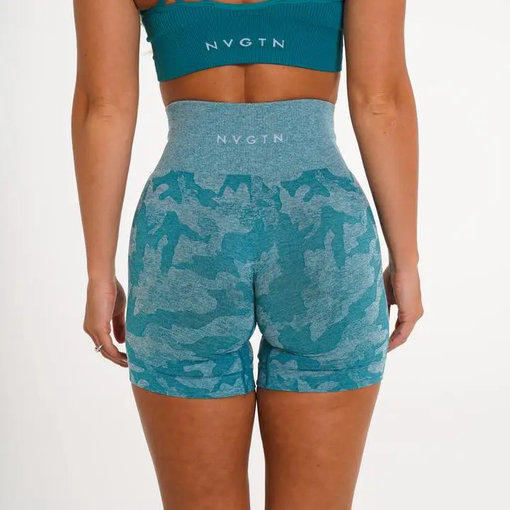 NVGTN Supplier New arrival Women Workout Yoga Shorts High Waist Booty Push Up Gym Sports seamless nvgtn camo shorts