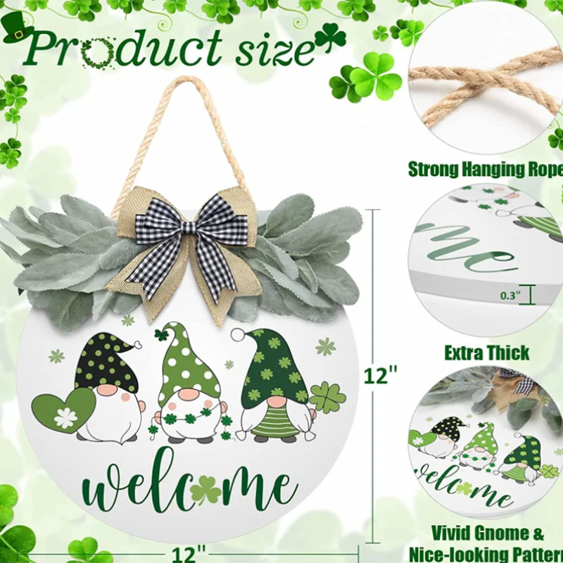 Custom Round Wooden Hanging Front Door Welcome Wall Sign Plaque Board Wooden Decorations for Home Wooden Welcome Sign