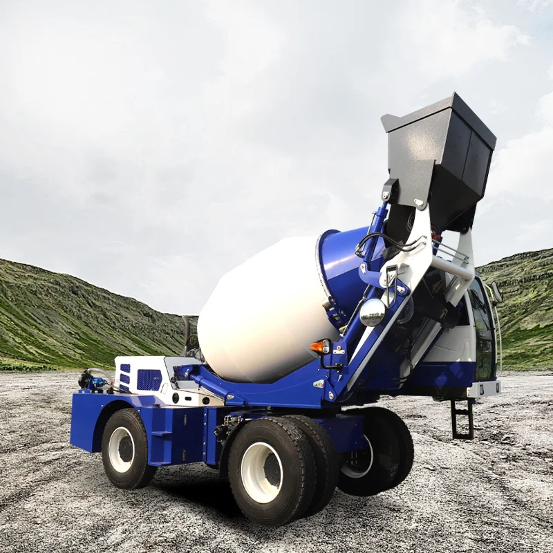 New Fully Hydraulic Mobile Concrete Mixer Truck from China Self-Loading with Reliable Engine famous brand engine   mixer 5cbm