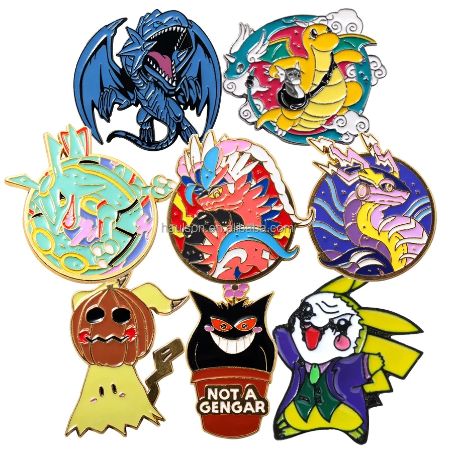 Cartoon Enamel Pin Pocket Monster Character Design Metal Badge Plated Alloy Medal Clothing Accessories for Anime Fans