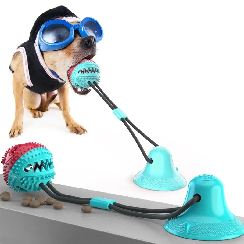 Qbellpet Manufacture Durable Teeth Cleaning Dental Suction Cup Interactive Dog Chew Toy For Aggressive Chewers