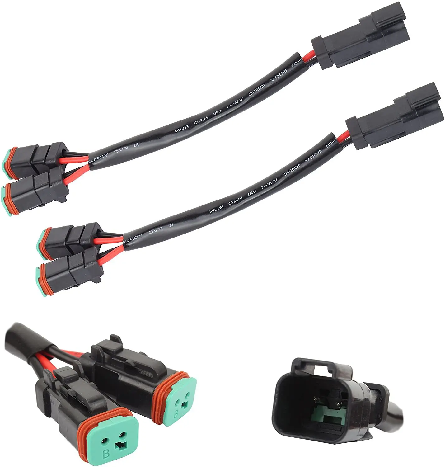 16AWG DT Connector Wiring Harness Kit LED Work Light-2 Leads One control one two Waterproof unit offroad Truck Led Light