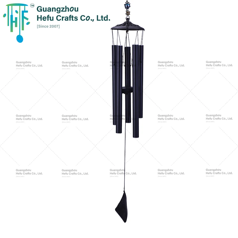 HF 40 Inch Black Aluminum Garden Classical Music Wind Chimes