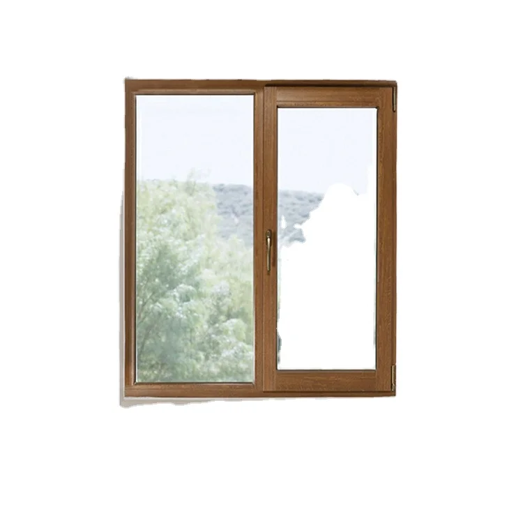 WEIDUN high quality aluminum clad wood window with stainless steel gauze for house for villa Sealing the balcony atmosphere
