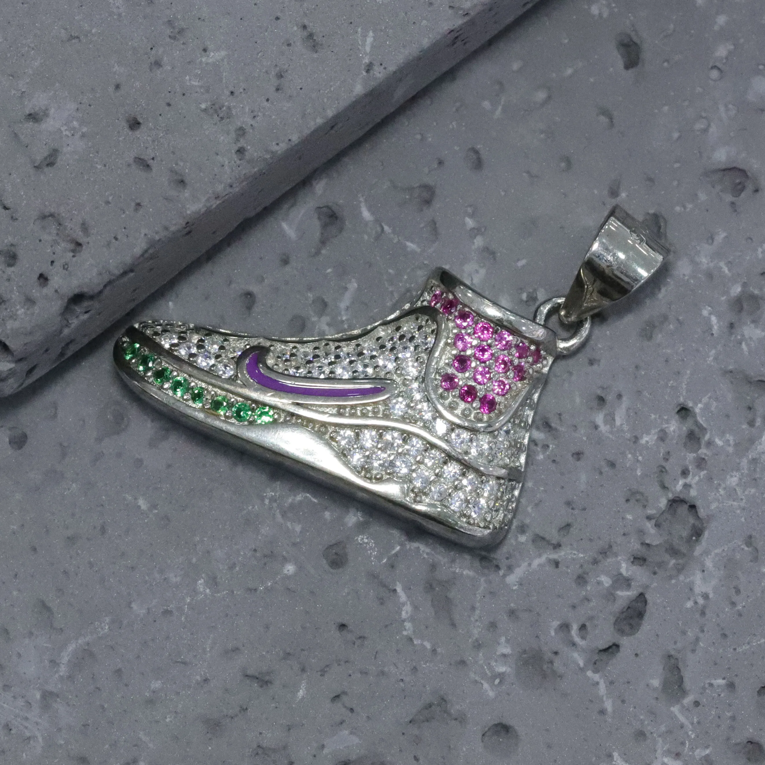 High Demand Luxury Hip Hop S925 Sterling Silver Shoes Shape Pendant Custom Gift for Children with Moissanite
