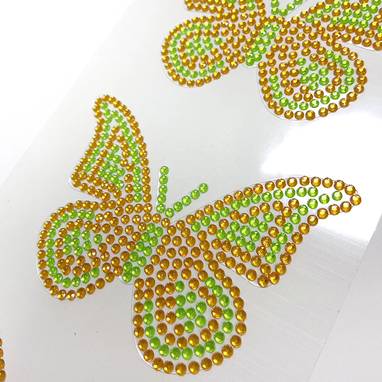 Butterfly Acrylic Diamond Crystal Bling Decorative Girl Woman Butterfly Stickers With Colors Available