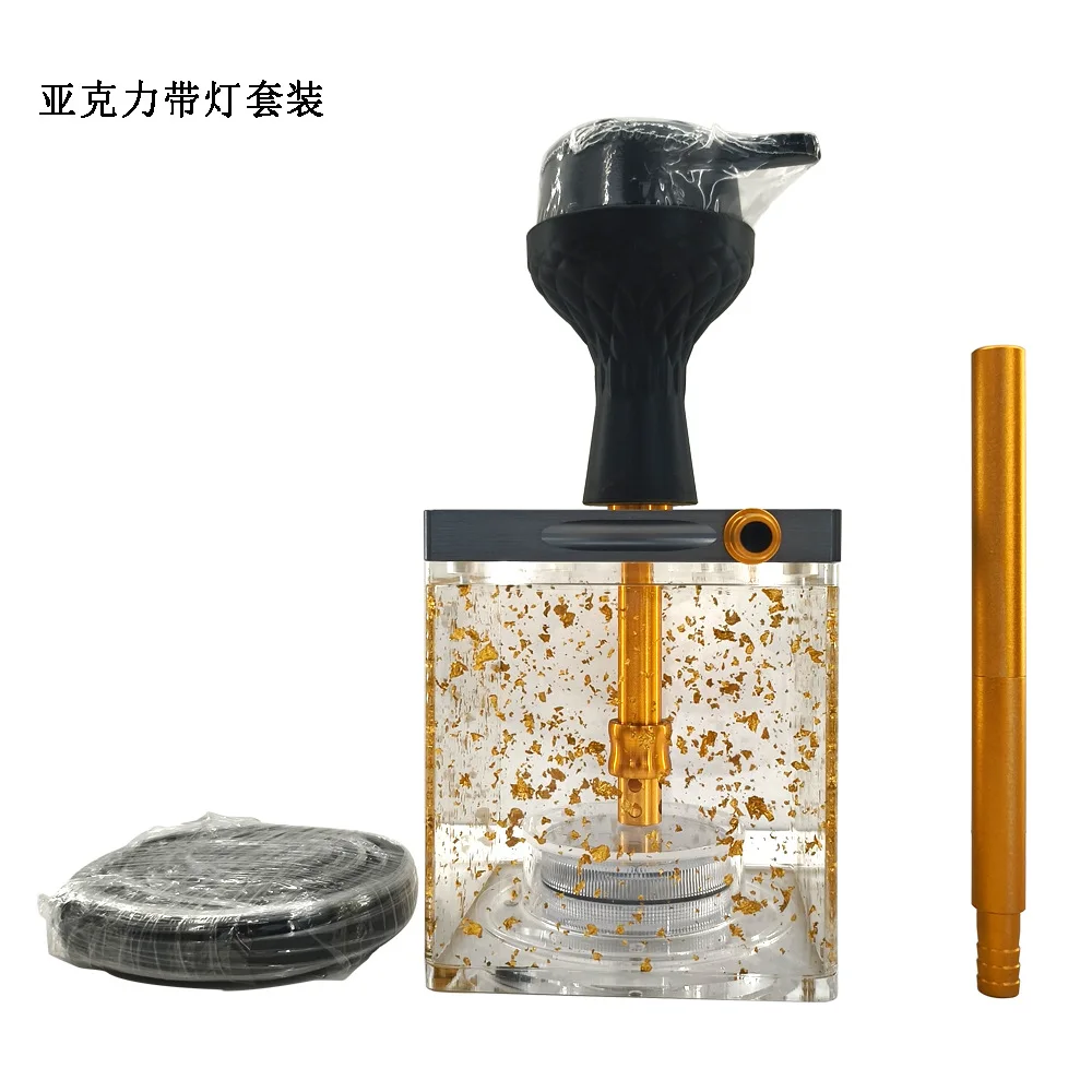 High-grade Gold Foil Acrylic Hookah Factory Wholesale Cross-border Hot bar Shisha