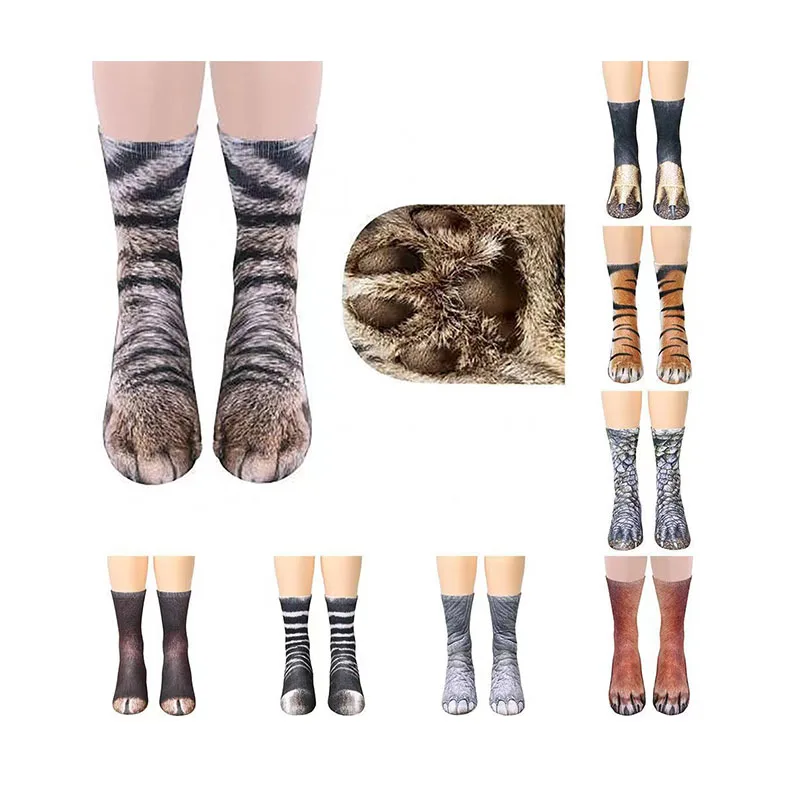 Custom Women Men Animal Foots Pattern Fashion Novelty Comfortable Crew Socks