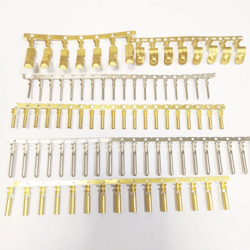 Custom Stamping Brass Electric contact Connector copper connecting tubes 2.35mm drum spring pin block male crimp Terminal