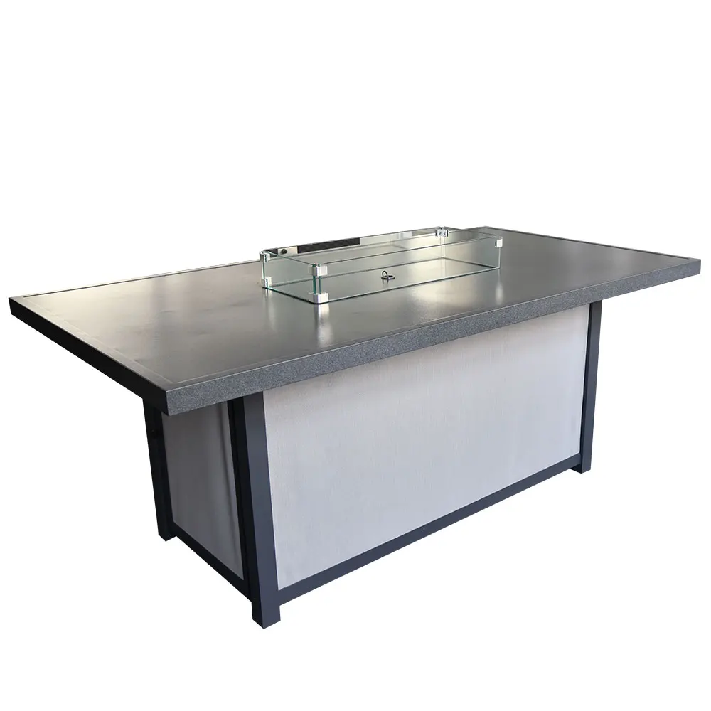 VERTAK наружный обеденный стол с автоматическим зажиганием и пропановым газом со стеклянным ветрозащитным стеклом