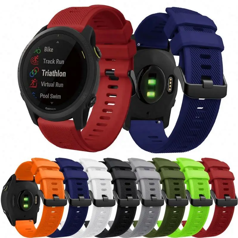 Silicone Bracelet 22mm Strap for Garmin Watch Forerunner 745 Replacement Bracelets Wristband used for Xiami Huawei watch