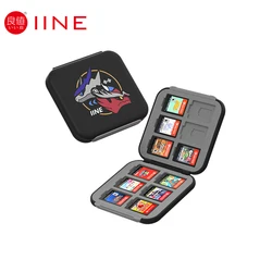 IINE  Game Card Storage Case for Nintendo Switch,Storage 12pcs Cards Surface Waterproof Hard Shell Game Card Cartridge,Black