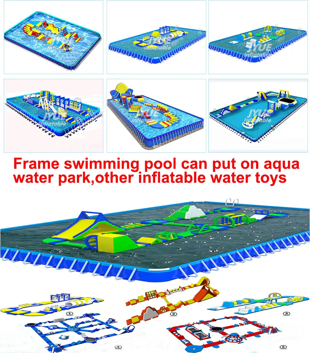 Outdoor Portable PVC Inflatable Metal Frame Swimming Pool With Support Accessories
