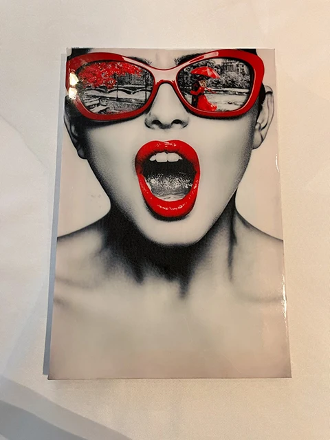 Modern Red Lips Hot Women poster Smoking lady Home Decor Wall art Canvas oil painting abstract