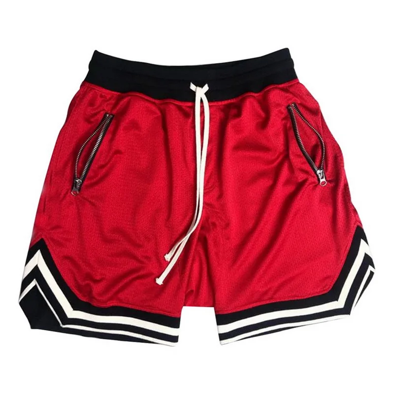 Wholesale 100% Polyester Custom Male Wear Summer Shorts Men Cool Custom logo side zipper pocket Men Cargo mesh shorts