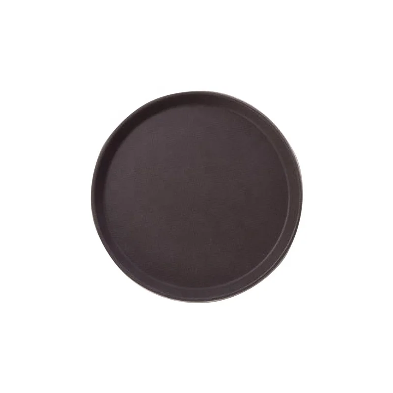 Restaurant Cafeteria Bar Supplies Round Rectangle Skid Proof Service Tray Anti Slip Serving Tray
