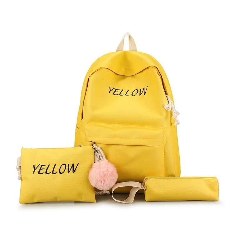 New Value set 3pcs set shoulder bag pencil bag backpack Junior high school students school bag candy color backpack
