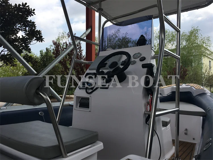 New product 26ft 8 m inflatable fast speed race fiberglass fishing boat with engine installed