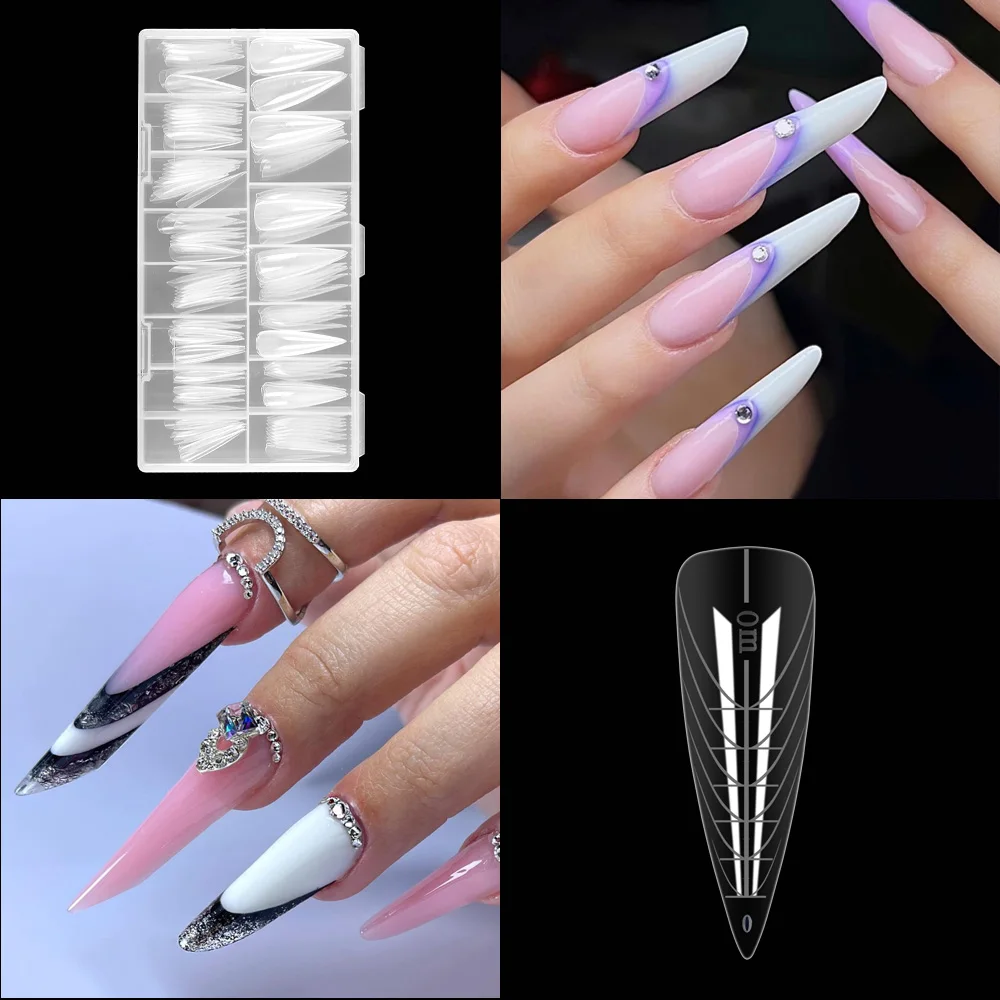 BQAN Cheap Manicure Tool Accessories Set Acrylic Nails Tips Coffin Building Extension Nail Models For Nail Beauty