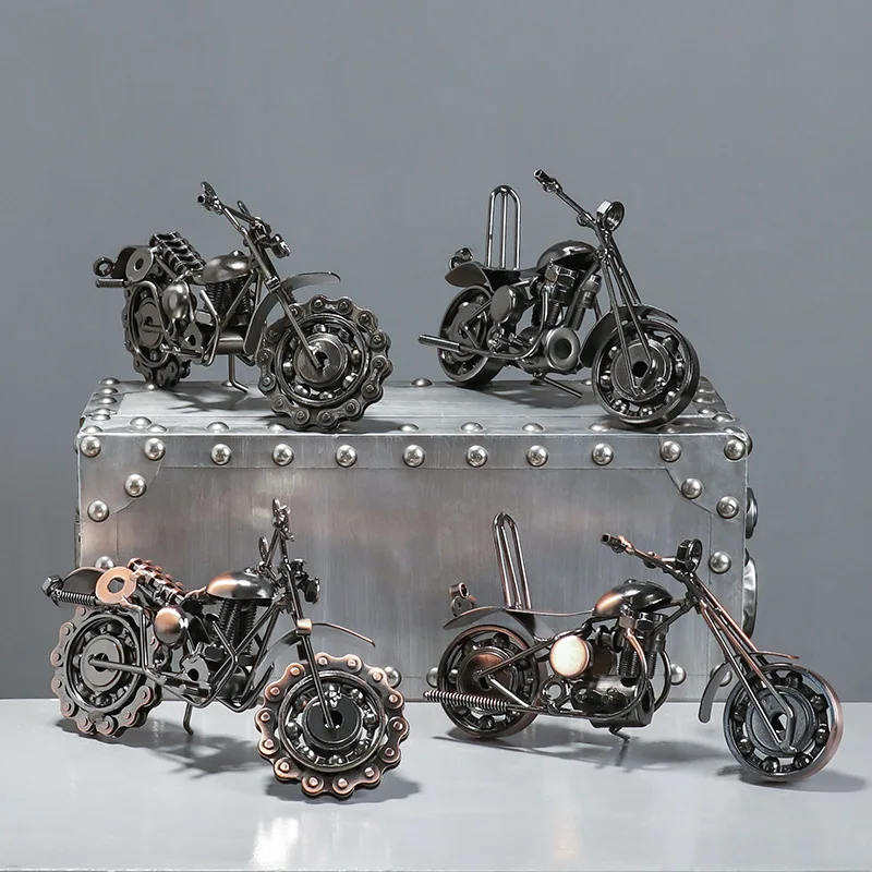 Hot Selling Metal Crafts Antique Motorcycle Model Die Cast Toy Vehicles Motorbike Home Decoration