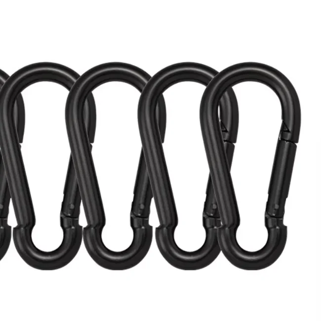 4 PCS 2.4in Heavy Duty Black Carabiner Clip Hooks Large Carabiner Snap Hooks High Quality Snaps for Outdoor Adventures