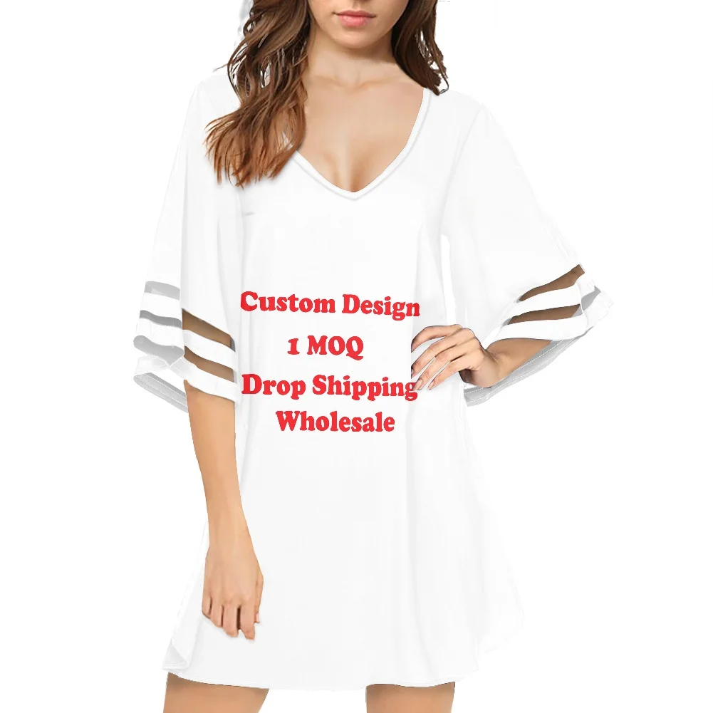 Brown Causal Dress Women African Kitenge Designs Printed Short Sleeve Dress For Women Summer Comfortable Chiffon Skirt