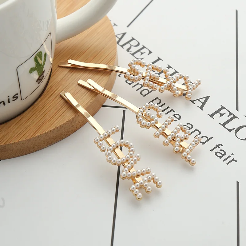 Go Party Hot Sale Multi Style Pearl Crystal Hair Clips Crown Butterfly Letters Sexy Love HairPins Hairgrip Barrette Hairclip