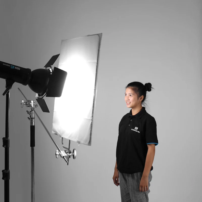 75*90cm Stainless Steel Flag Panel Frame with White Soft Cloth For C Stand Photography Photo Studio Equipment