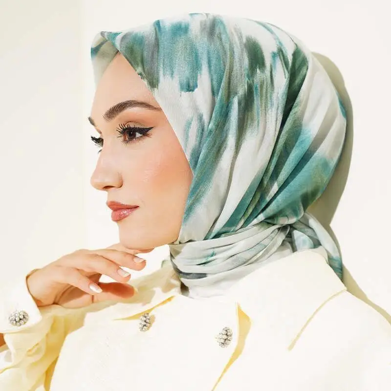 New Arrival Printed Square Scarf Chiffon  Hijab Fashion Women New Arrivals 110*110cm Muslim Hijab