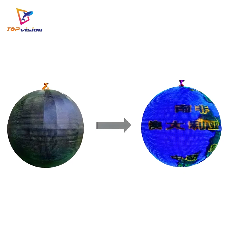 TOPvision Customize size P2.5 P3 P4 Spherical LED Screen a 3D ball shape Ball Led Screen P1.8 P2 P3 P4 Curve Led Sphere Display