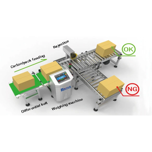 High accuracy automatic carton box case weighing checking machine product weight checker line