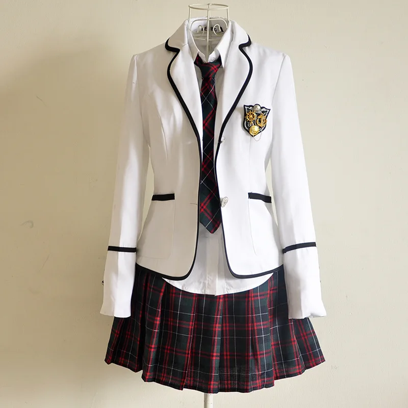 Womens & Mens British Style Japan School Uniform Full Set Cosplay Costume