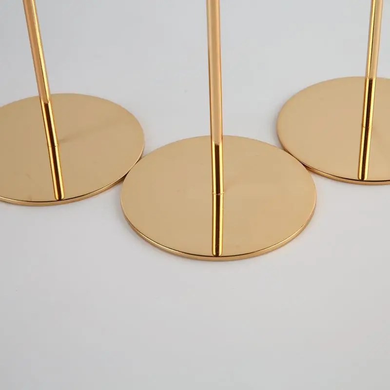 Золотистый металлический центральный стол для свадебного стола, Цветочные подставки, люстра, центральный стол для свадебного стола