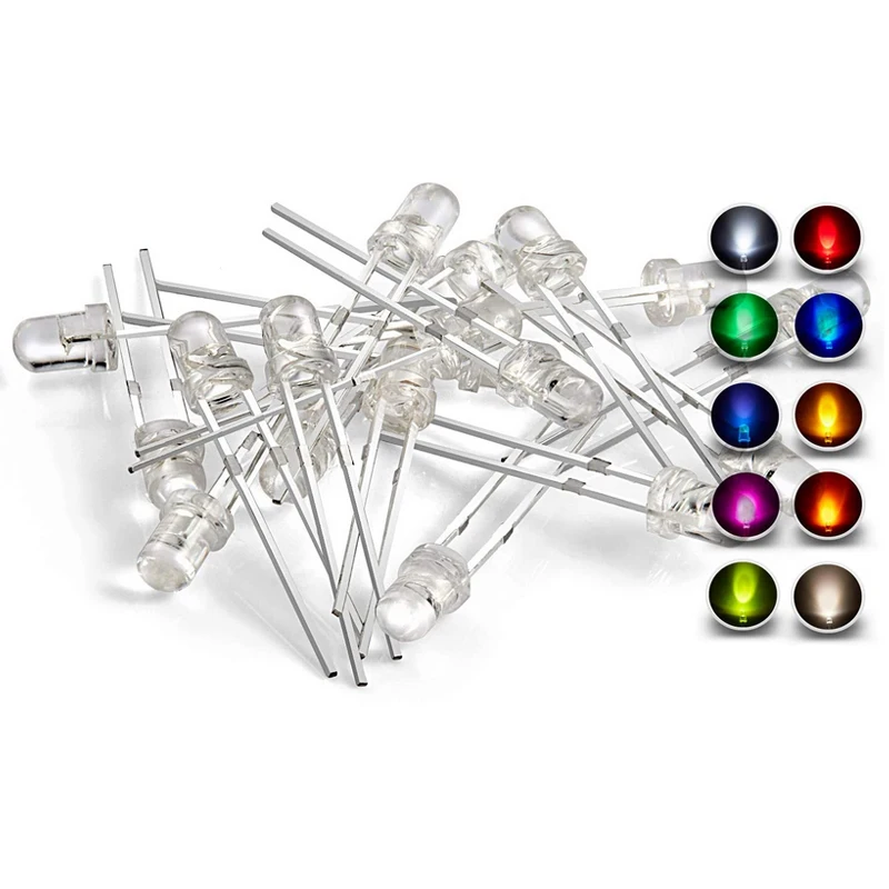 3 мм 4 5 F3 F4 F5 DIP светодиодный Диод Прозрачная Круглая головка «сделай сам» электронный компонент излучающий диод