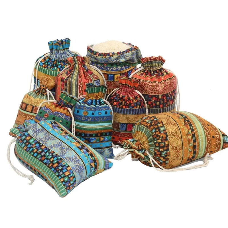
Drawstring Pouches Cotton Gift Jewelry Bags Wedding Favors Vintage Herbal Sachet 