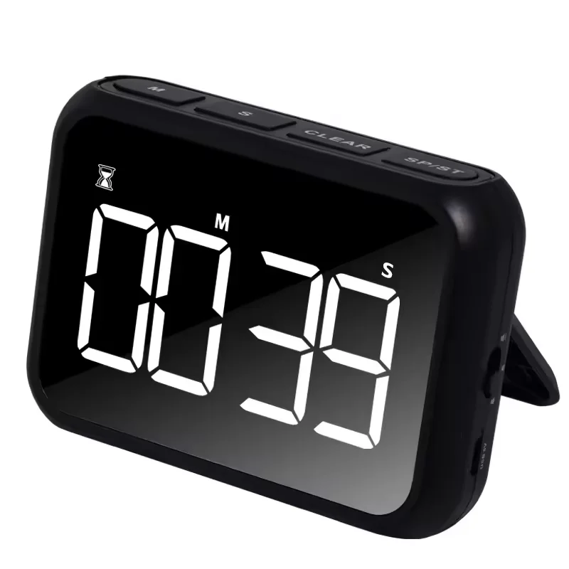 Large Hotel-Suitable Digital LED Wall Clock with Radio Control Plastic Kitchen Timer Electronic Alarm for Kitchens and Offices