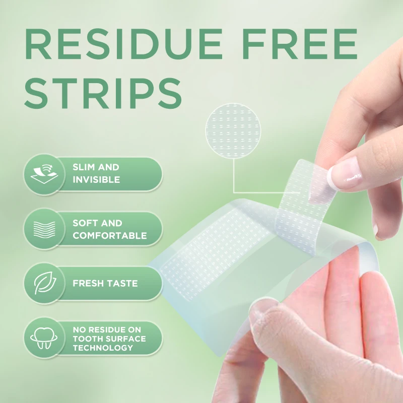 Custom peroxide free teeth whitening strips private label white bleaching stripes