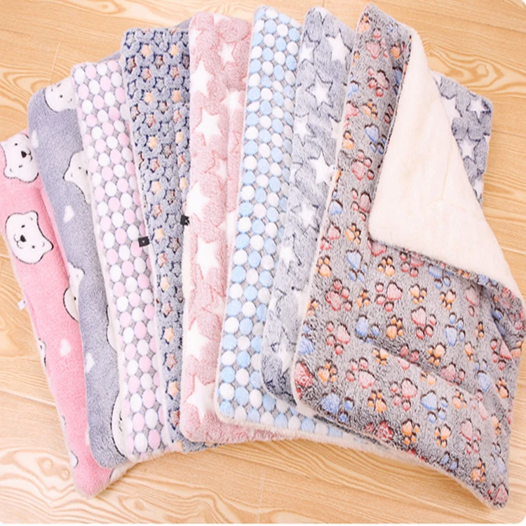Wholesale comfortable various pattern multicolor winter super soft pet warm fleece dog bed