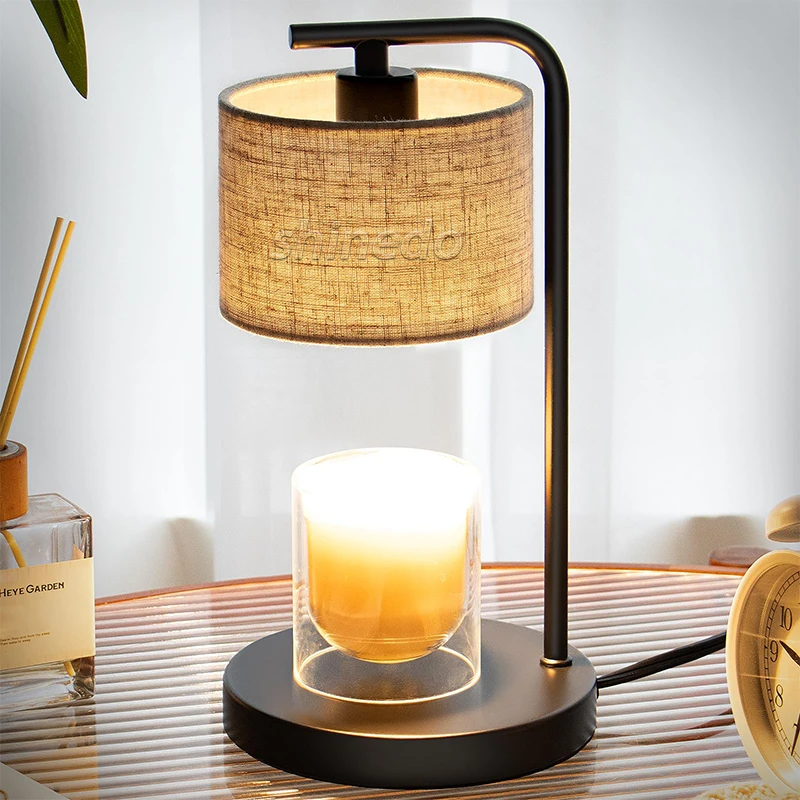 New black flame free aromatherapy wax melt lamp Candle essential oil adjustable melt candle lamp